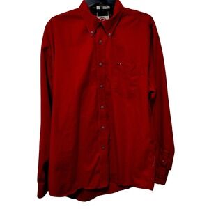 Larro Shirts Mens XL Red Long Sleeve Button Down Shirt Casual Dress